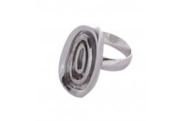 Magnetic Ring 'Swirl' - Rhodium plate